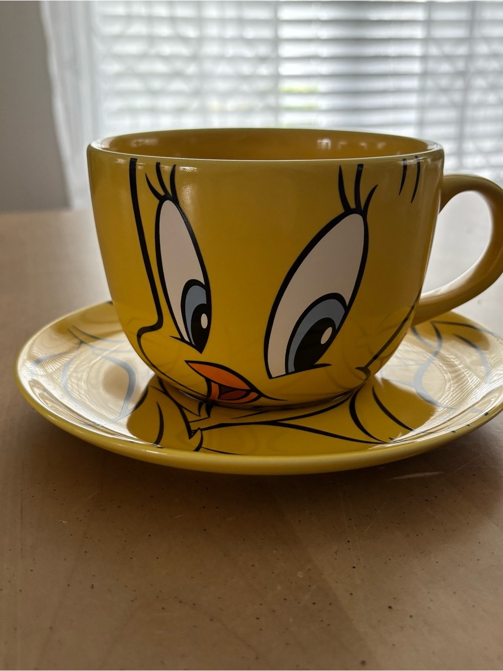 Tweety Bird 24oz Coffee/Soup Mug and Saucer Warner Bros. Looney Tunes Vintage.